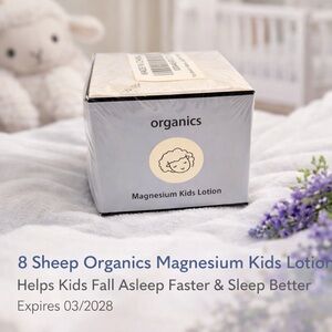 8 Sheep Organics Magnesium Kids Lotion 4oz For Calming Sleep Exp 03/2028